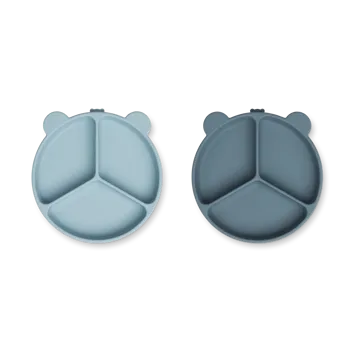 Assiette compartimentée Stacy Lot de 2 - Sea blue-Whale blue - Liewood