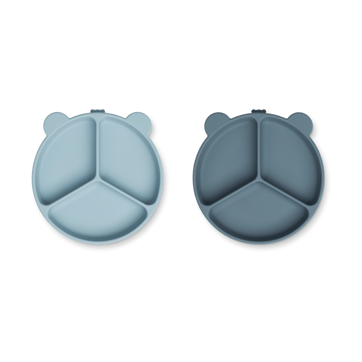Assiette compartimentée Stacy Lot de 2 - Sea blue-Whale blue - Liewood