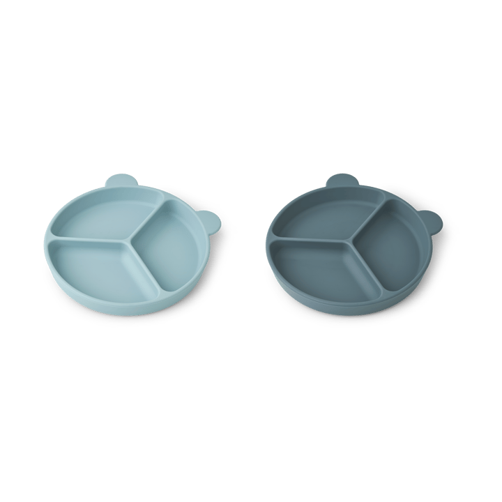 Assiette compartimentée Stacy Lot de 2, Sea blue-Whale blue Liewood