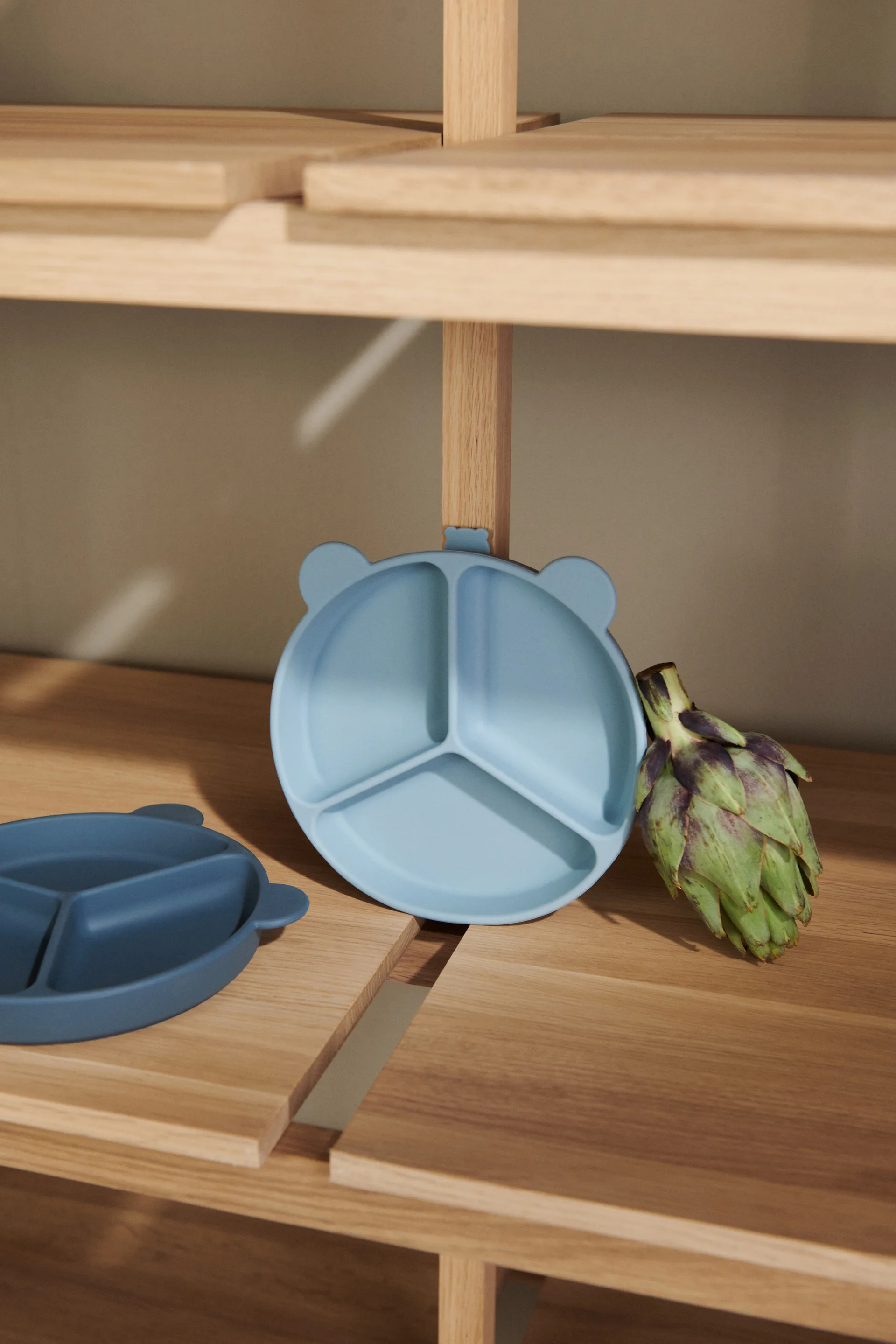Assiette compartimentée Stacy Lot de 2, Sea blue-Whale blue Liewood