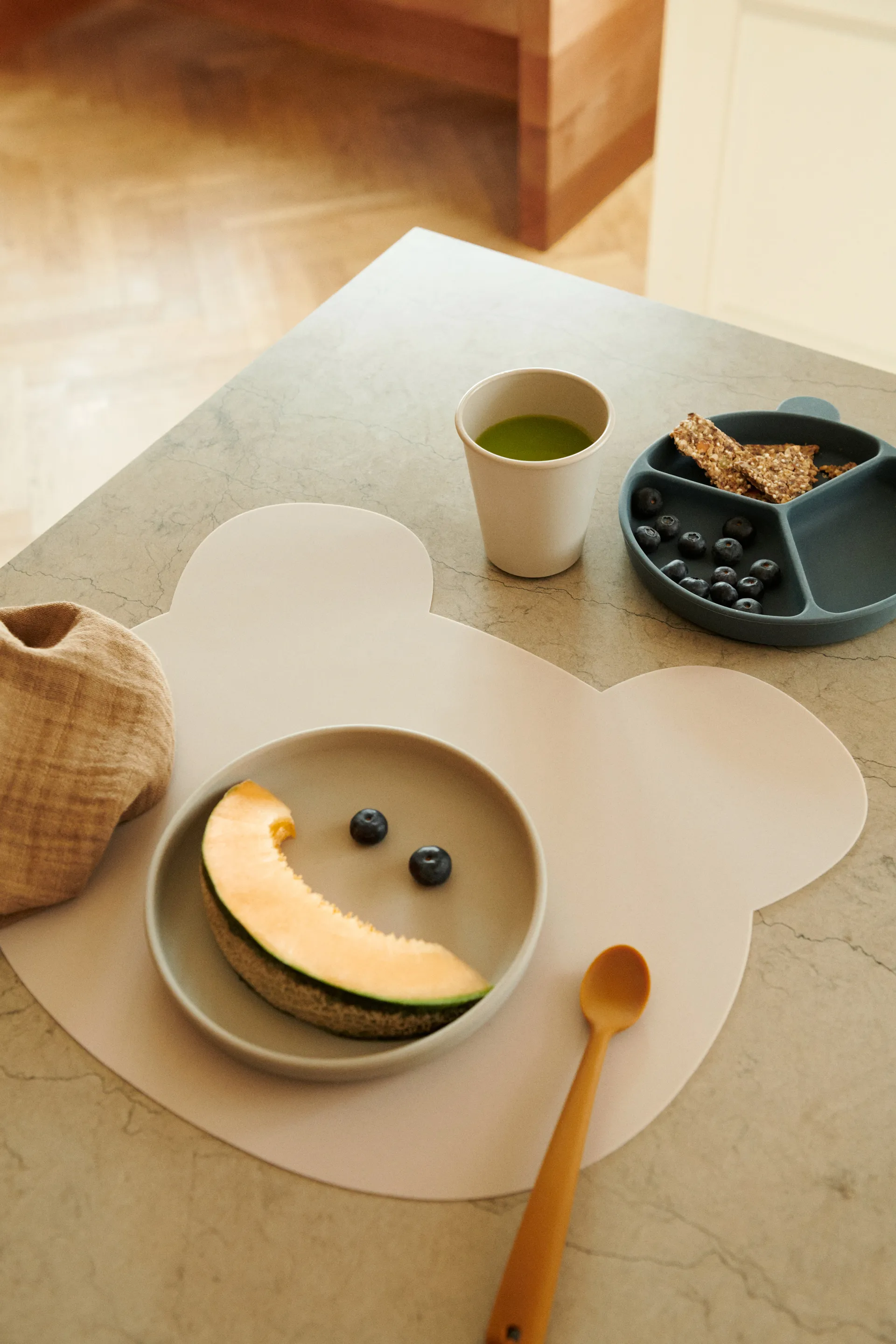 Assiette compartimentée Stacy Lot de 2, Sea blue-Whale blue Liewood