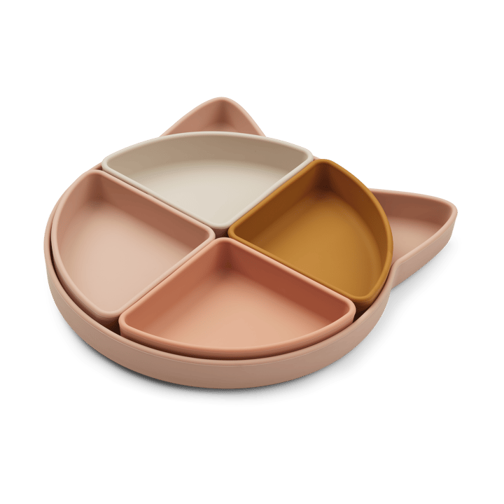 Assiette enfant Arne + 4 bols - Cat rose multi mix - Liewood