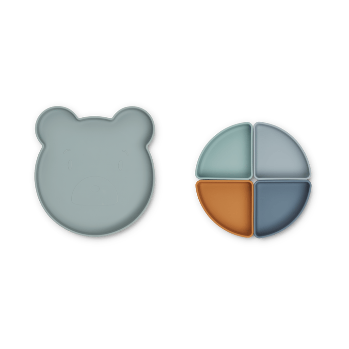 Assiette enfant Arne + 4 bols, Mr bear blue fog multi mix Liewood