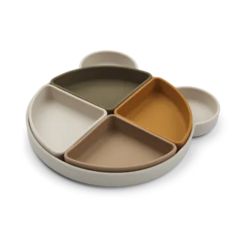 Assiette enfant Arne + 4 bols - Mr bear sandy multi mix - Liewood