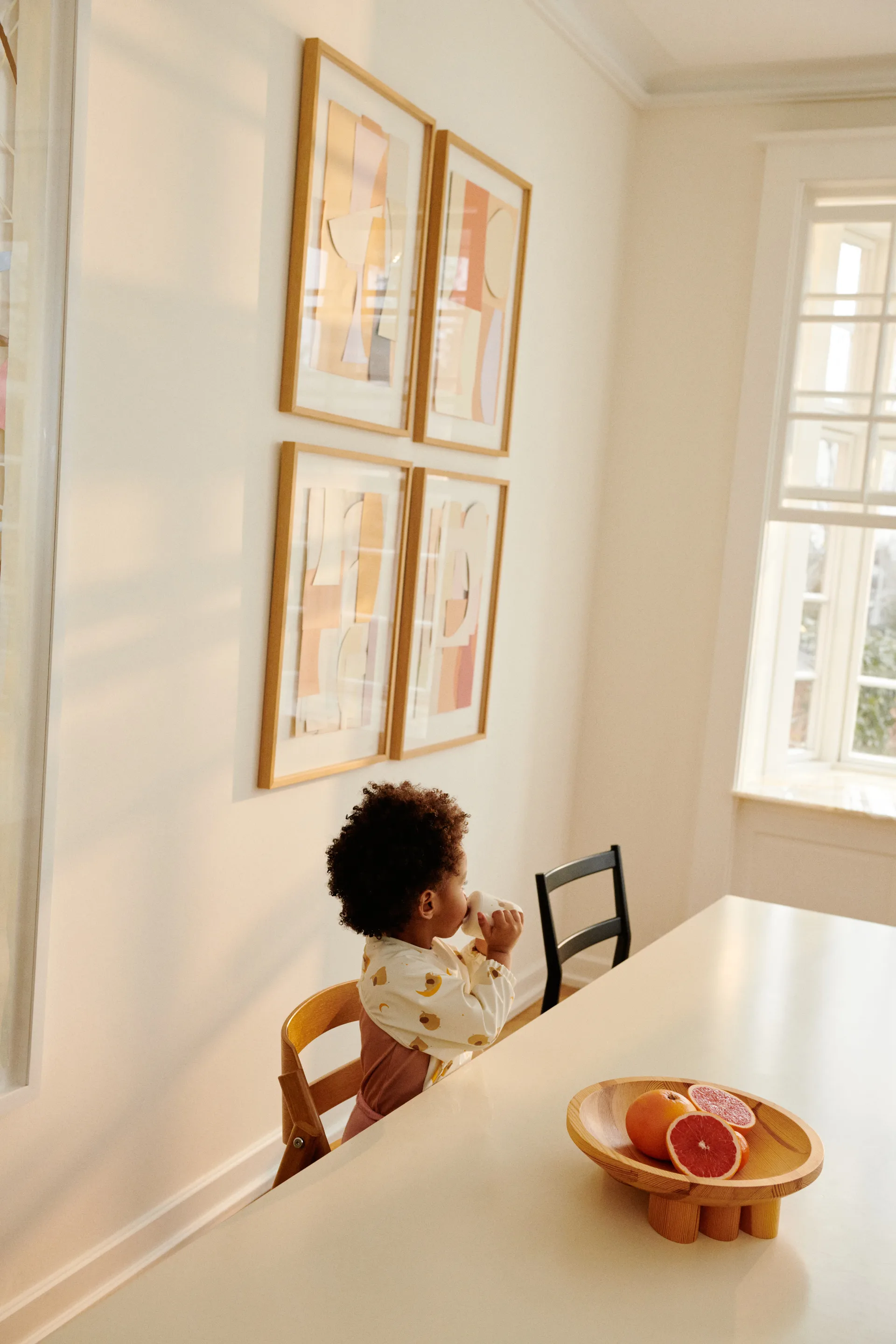 Bavoir à manches Merle, Elephant-Creme de la creme Liewood