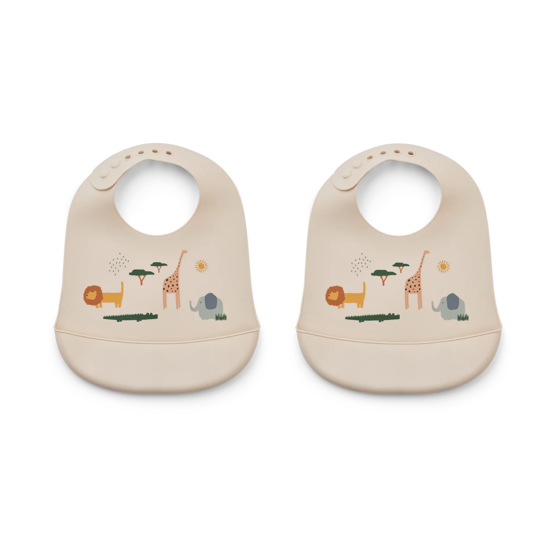 Bavoir en silicone Tilda Lot de 2, Safari sandy mix Liewood