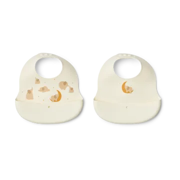 Bavoirs imprimés Ember 2 pièces - Elephant-Creme de la creme - Liewood
