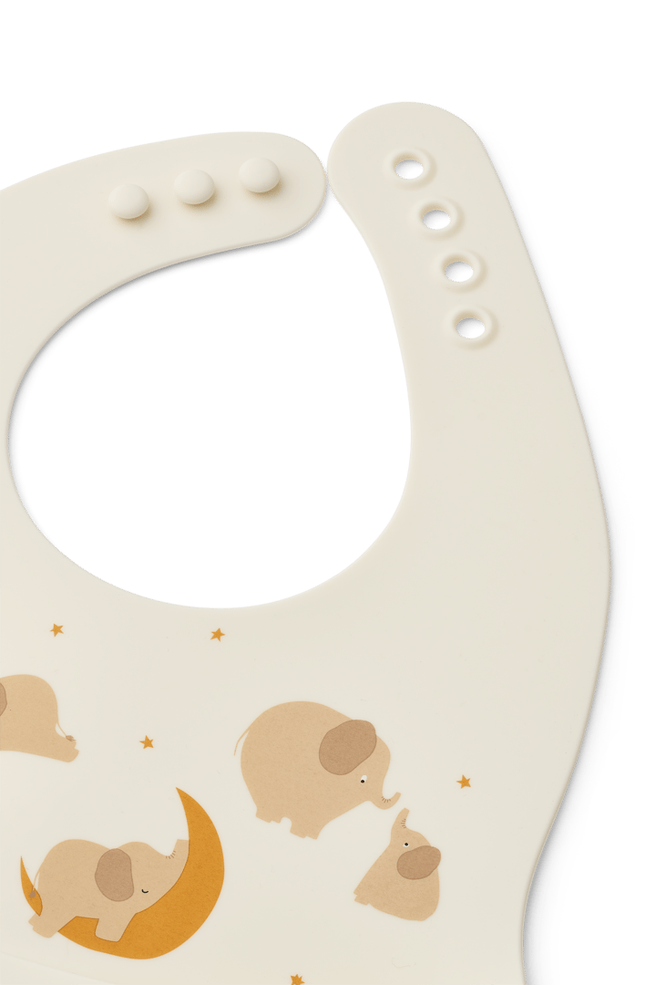 Bavoirs imprimés Ember 2 pièces, Elephant-Creme de la creme Liewood