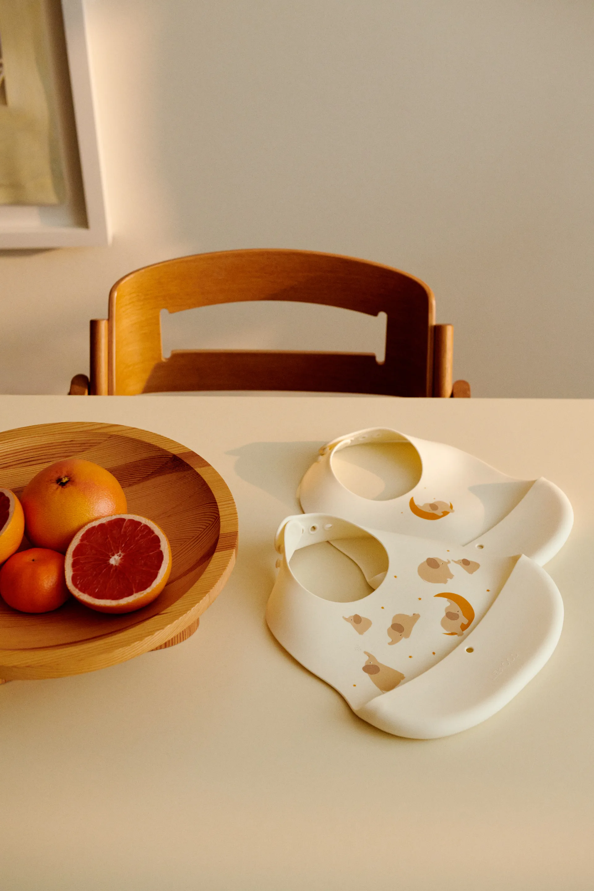 Bavoirs imprimés Ember 2 pièces, Elephant-Creme de la creme Liewood