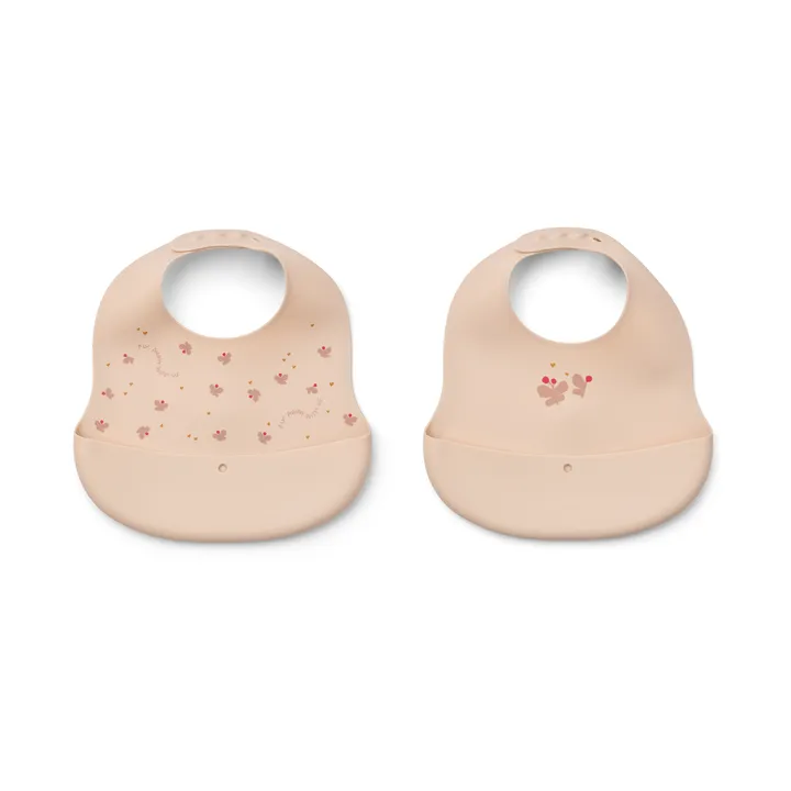 Bavoirs imprimés Ember 2 pièces - Mini Butterfly-apple blossom - Liewood