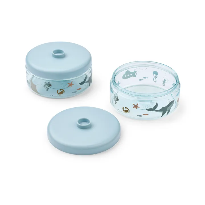 Bocaux alimentaires pour enfants Dominique 500 ml 2 pièces - Sea creature-sandy - Liewood