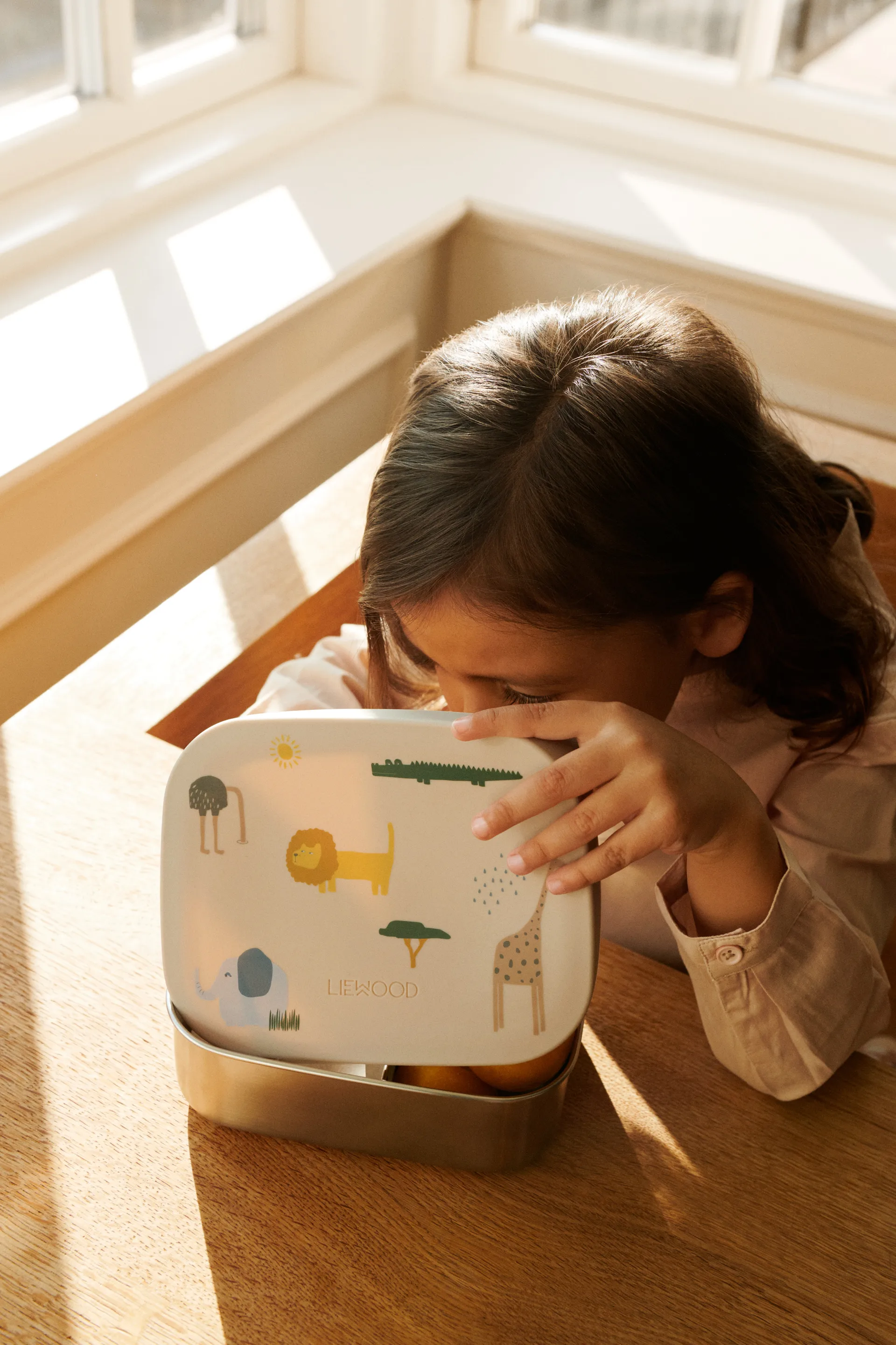 Boîte à lunch Arthur 13,5x17 cm, Safari sandy mix Liewood