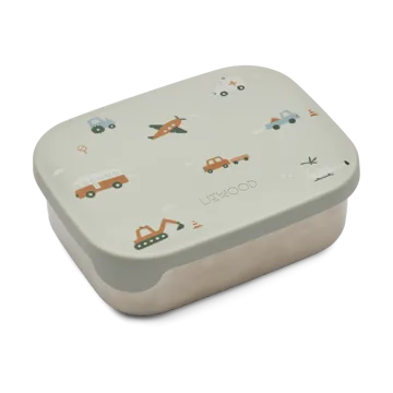 Boîte à lunch Arthur 13,5x17 cm - Vehicles-dove blue mix - Liewood
