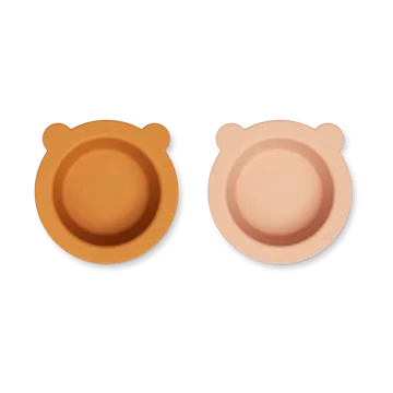 Bol avec ventouse Peony Ø16 cm lot de 2 - Mustard-tuscany rose mix - Liewood