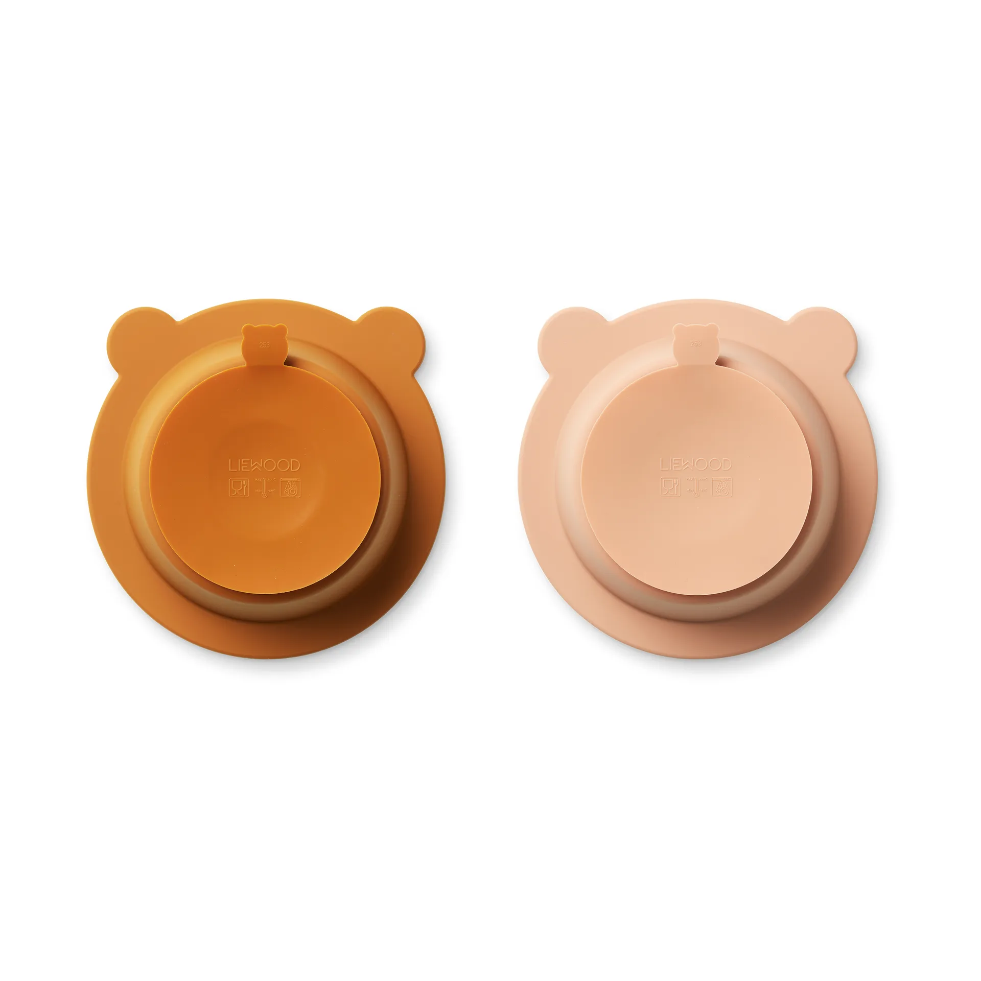 Bol avec ventouse Peony Ø16 cm lot de 2, Mustard-tuscany rose mix Liewood