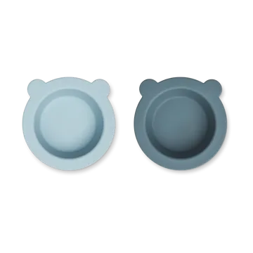 Bol avec ventouse Peony Ø16 cm lot de 2 - Sea blue-Whale blue - Liewood