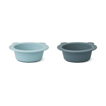 Bol avec ventouse Peony Ø16 cm lot de 2 - Sea blue-Whale blue - Liewood