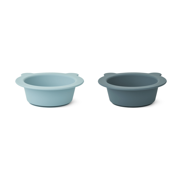Bol avec ventouse Peony Ø16 cm lot de 2, Sea blue-Whale blue Liewood