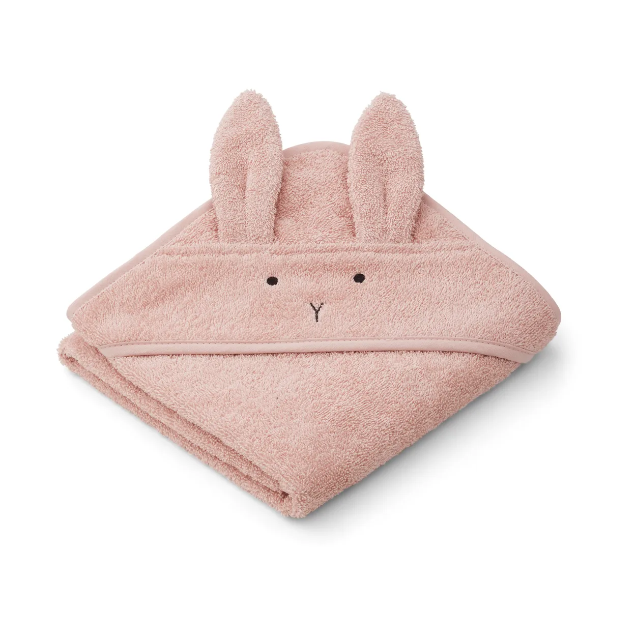 Liewood Cape de bain Albert 70x70 cm Rabbit rose | Design Scandinave | Serviettes de bain | Rose