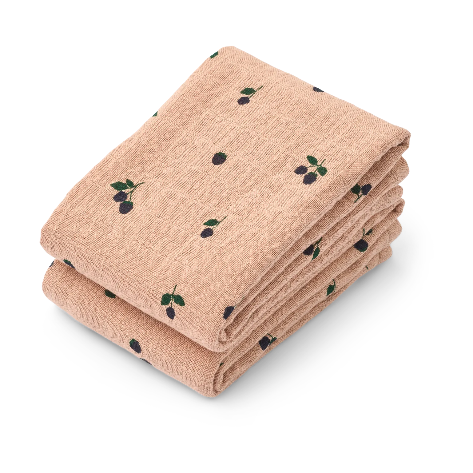 Couverture en mousseline Lewis Lot de 2 65x65 cm, Mini Berry-Pale tuscany Liewood