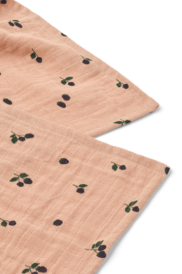 Couverture en mousseline Lewis Lot de 2 65x65 cm - Mini Berry-Pale tuscany - Liewood