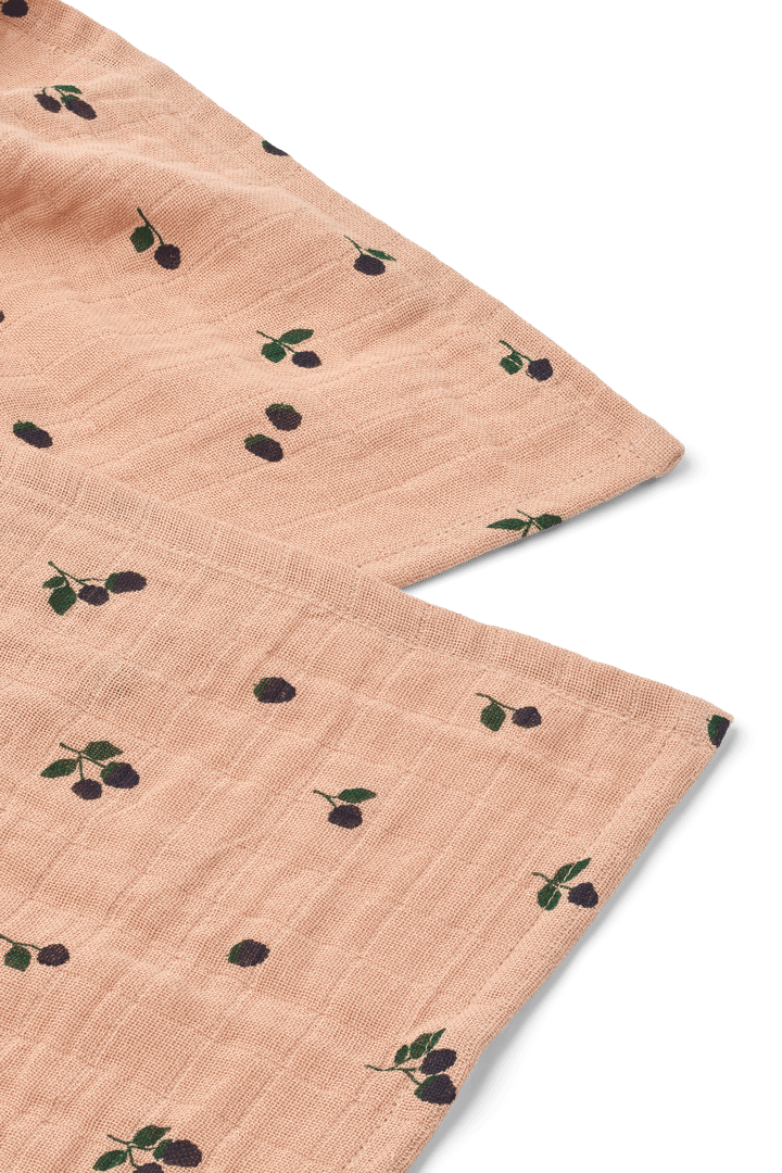 Couverture en mousseline Lewis Lot de 2 65x65 cm, Mini Berry-Pale tuscany Liewood