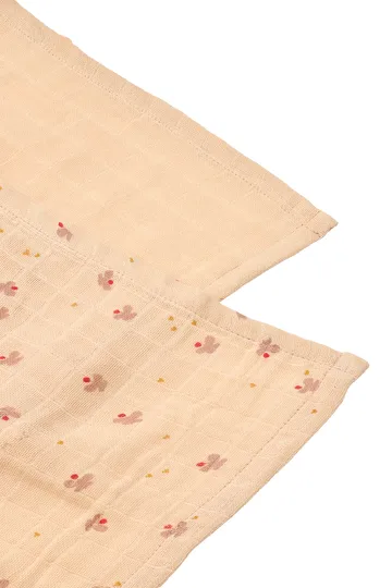 Couverture en mousseline Lewis Lot de 2 65x65 cm - Mini butterfly-apple blossom mix - Liewood