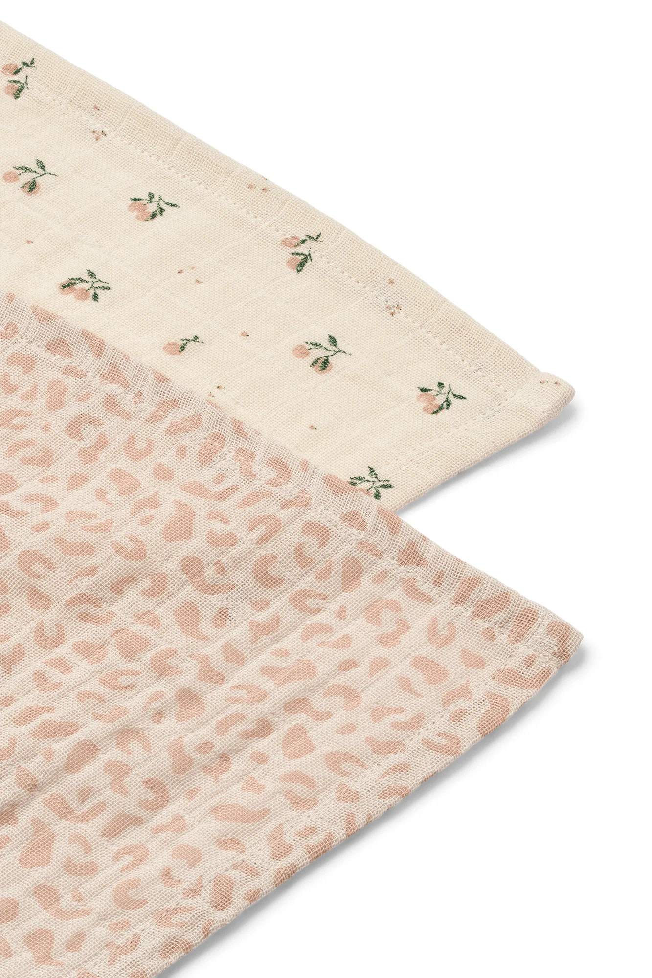 Couverture en mousseline Lewis Lot de 2 65x65 cm, Mini leo-Mini peach mix Liewood