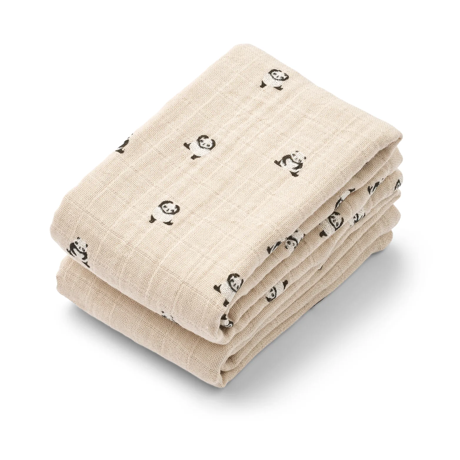 Couverture en mousseline Lewis Lot de 2 65x65 cm, Mini panda-sandy mix Liewood