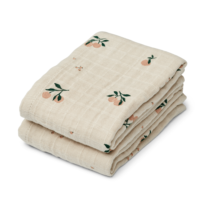 Couverture en mousseline Lewis Lot de 2 65x65 cm - Peach-Sea shell mix - Liewood