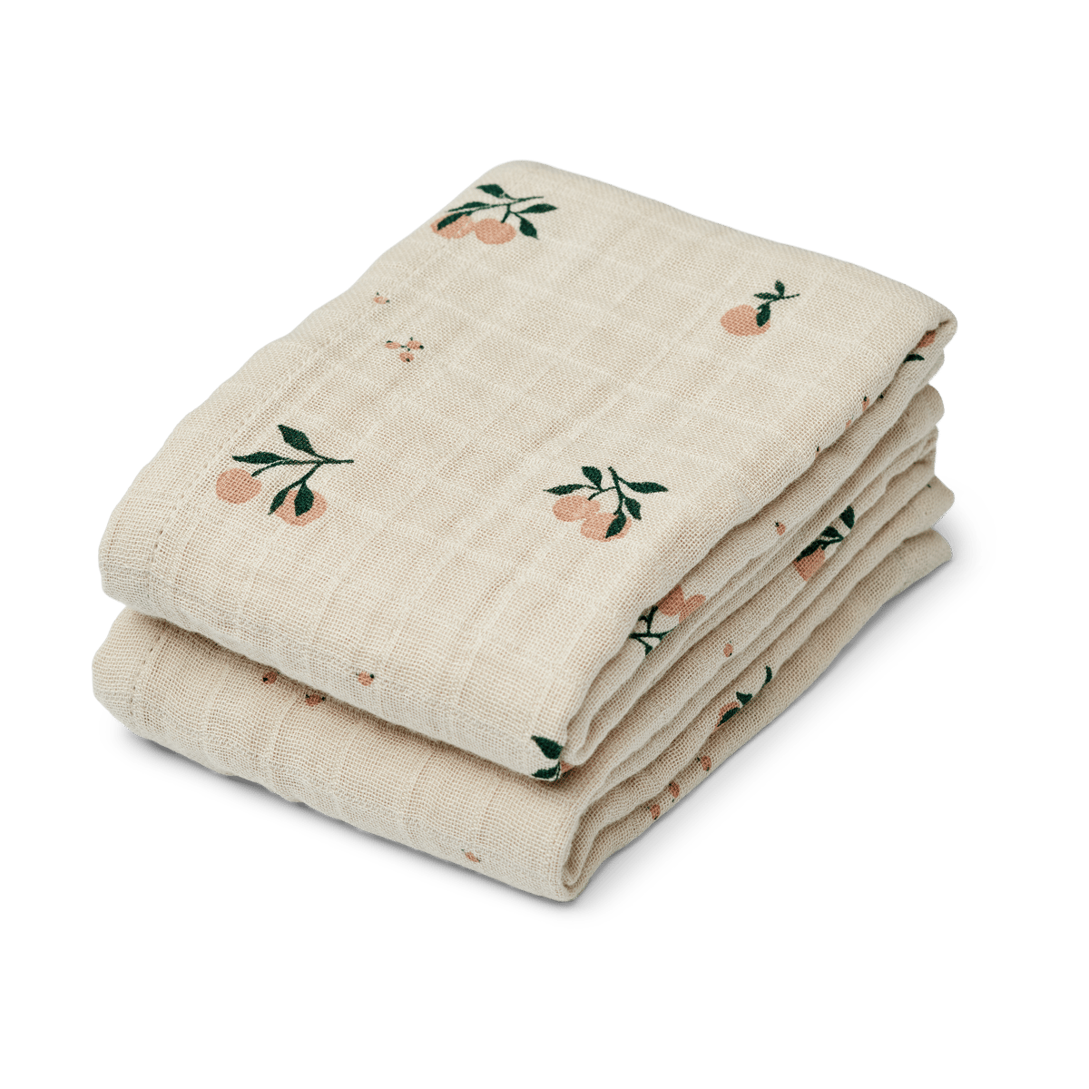 Liewood Couverture en mousseline Lewis Lot de 2 65x65 cm Peach-Sea shell mix
