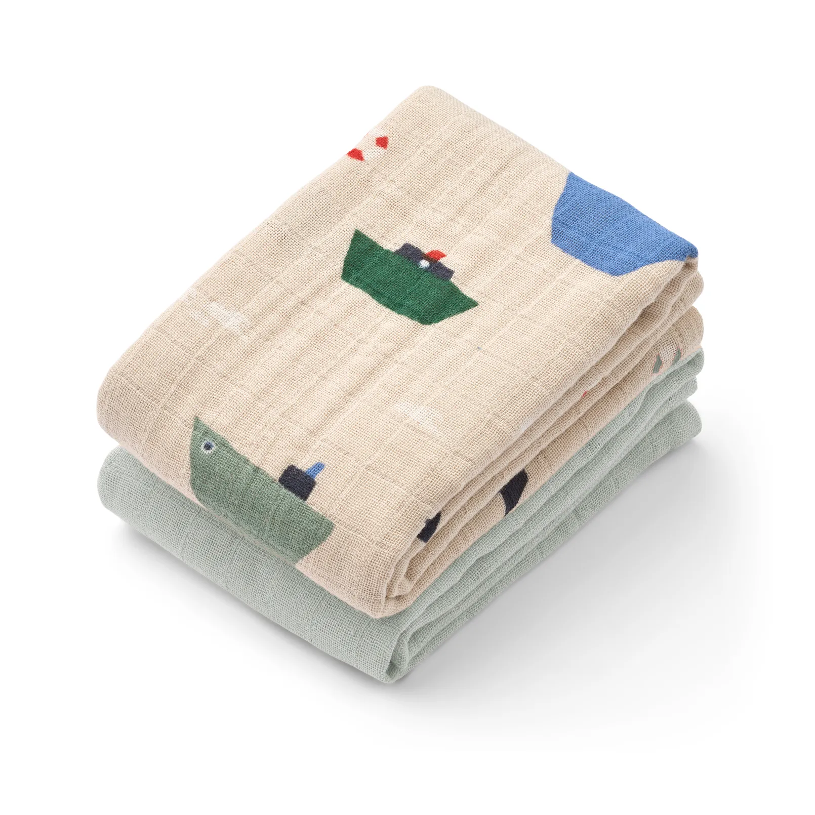 Couverture en mousseline Lewis Lot de 2 65x65 cm, Sailing-dove blue mix Liewood