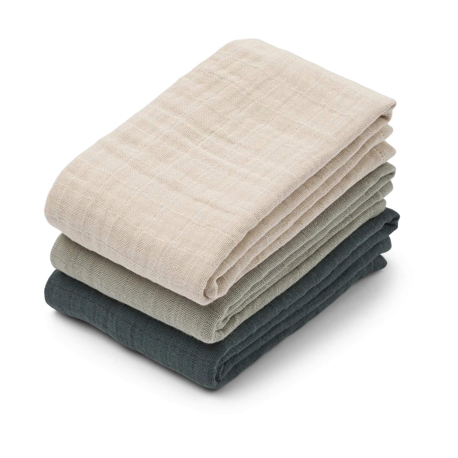 Couverture en mousseline Lewis Lot de 3 65x65 cm, Dove blue mix Liewood