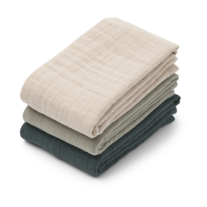 Couverture en mousseline Lewis Lot de 3 65x65 cm - Dove blue mix - Liewood