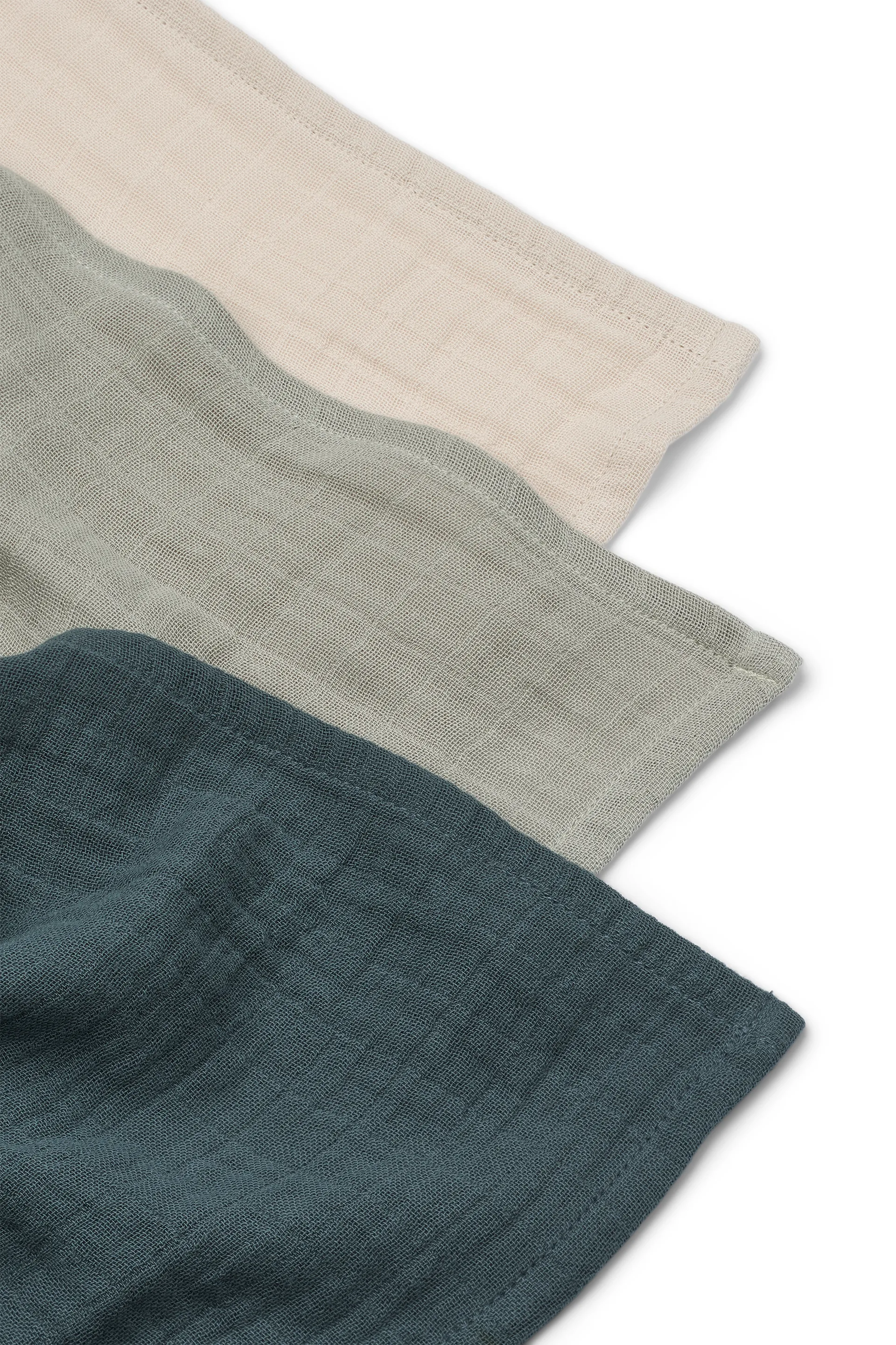 Couverture en mousseline Lewis Lot de 3 65x65 cm, Dove blue mix Liewood