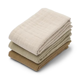 Couverture en mousseline Lewis Lot de 3 65x65 cm - Sandy mix - Liewood