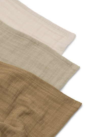 Couverture en mousseline Lewis Lot de 3 65x65 cm - Sandy mix - Liewood