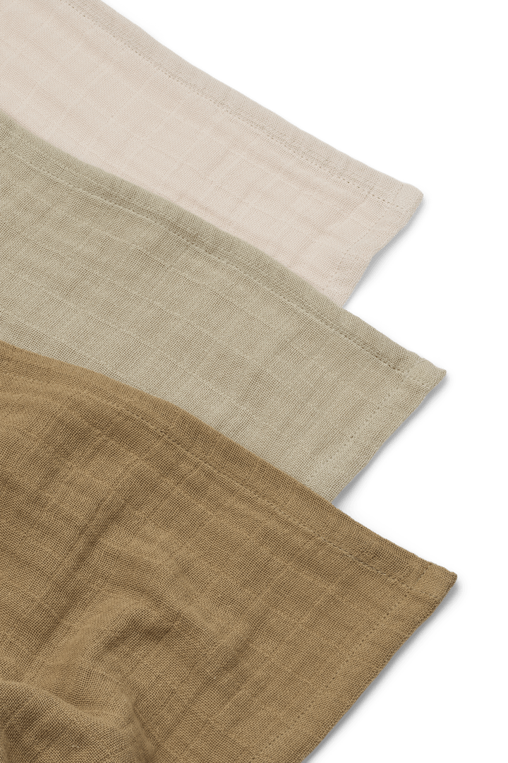Couverture en mousseline Lewis Lot de 3 65x65 cm, Sandy mix Liewood