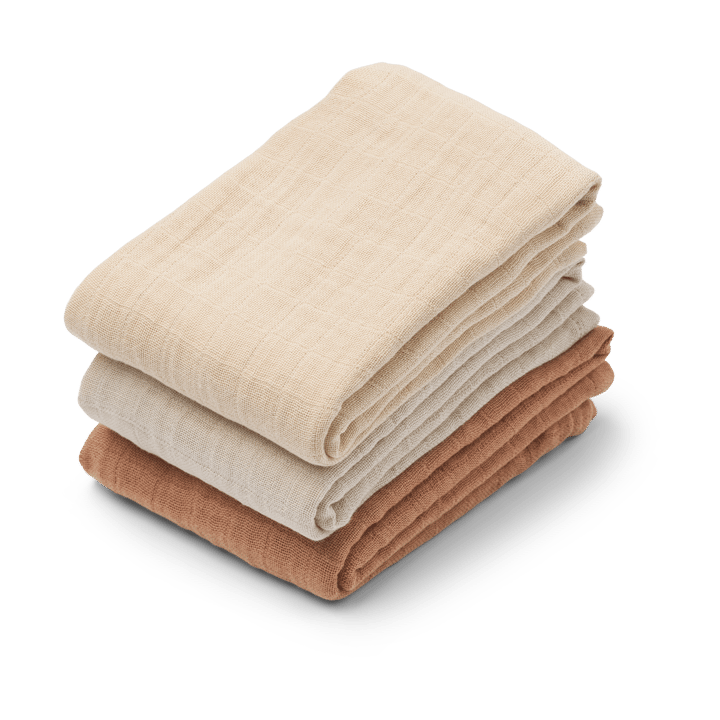 Couverture en mousseline Lewis Lot de 3 65x65 cm - Tuscany rose mix - Liewood