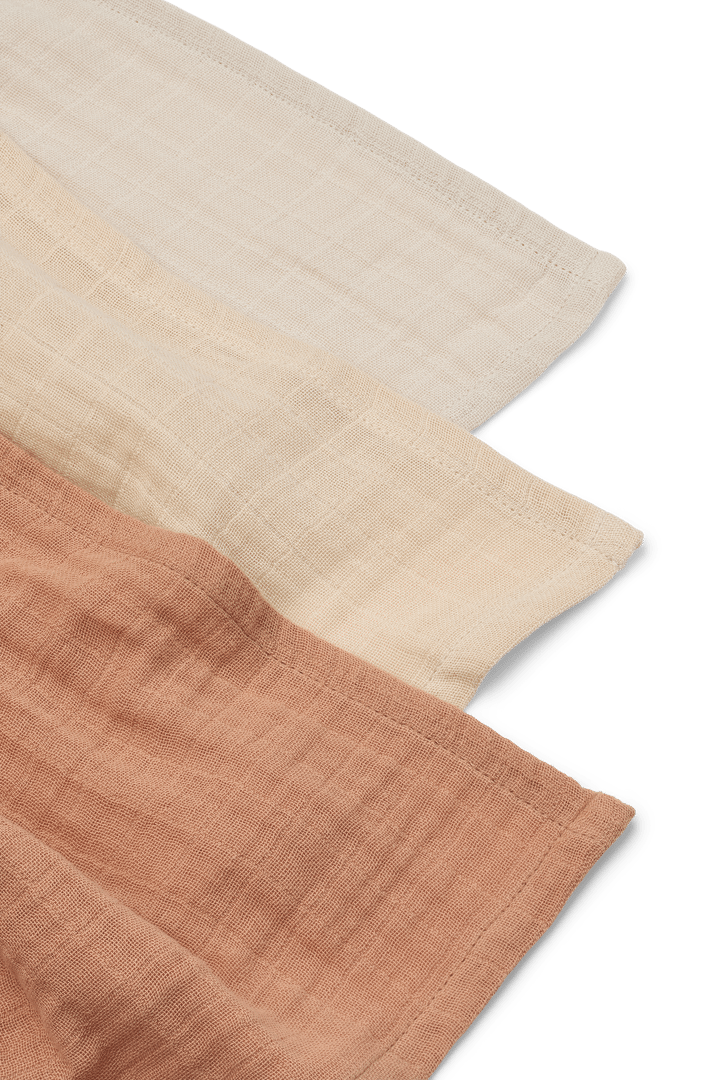 Couverture en mousseline Lewis Lot de 3 65x65 cm, Tuscany rose mix Liewood