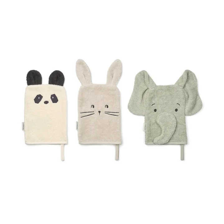 Gant de toilette Sylvester 3 pièces - Dove blue mix - Liewood