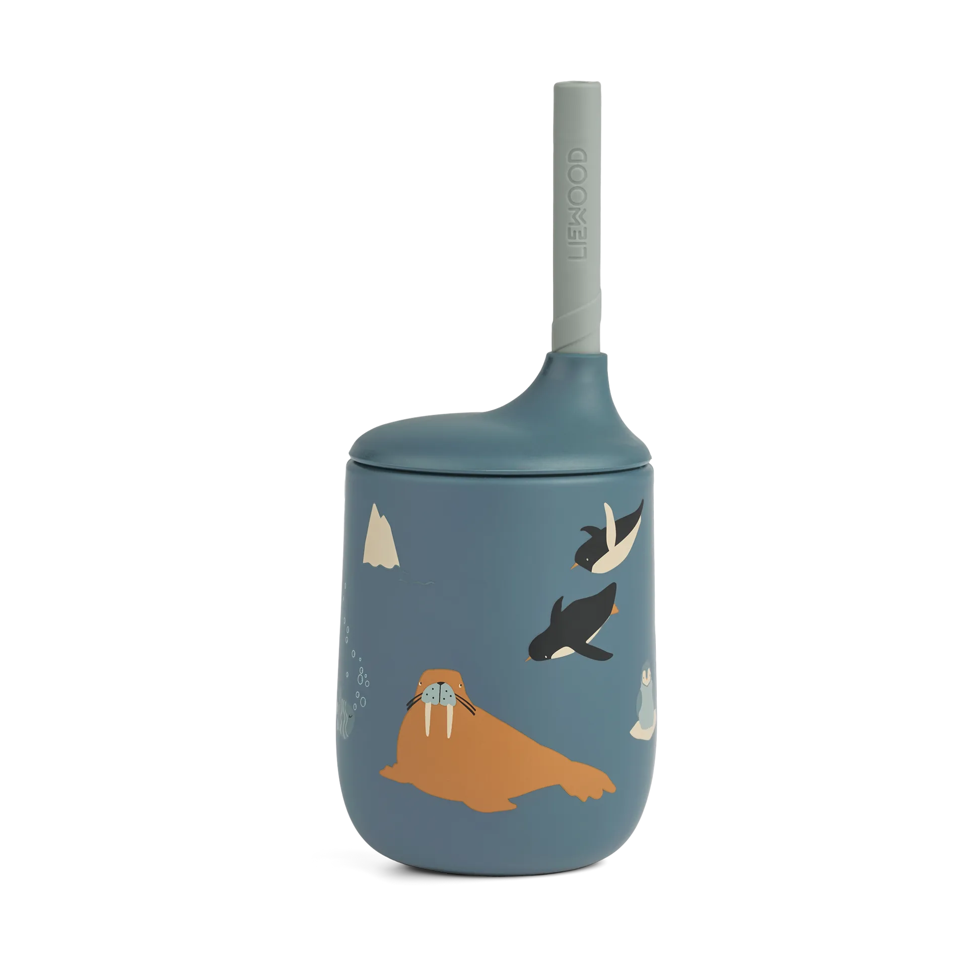 Gobelet avec paille Ellis imprimé 23 cl, Arctic Sea-Ocean view Liewood