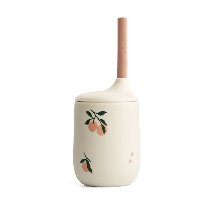 Gobelet avec paille Ellis imprimé 23 cl - Peach-Sea shell mix - Liewood