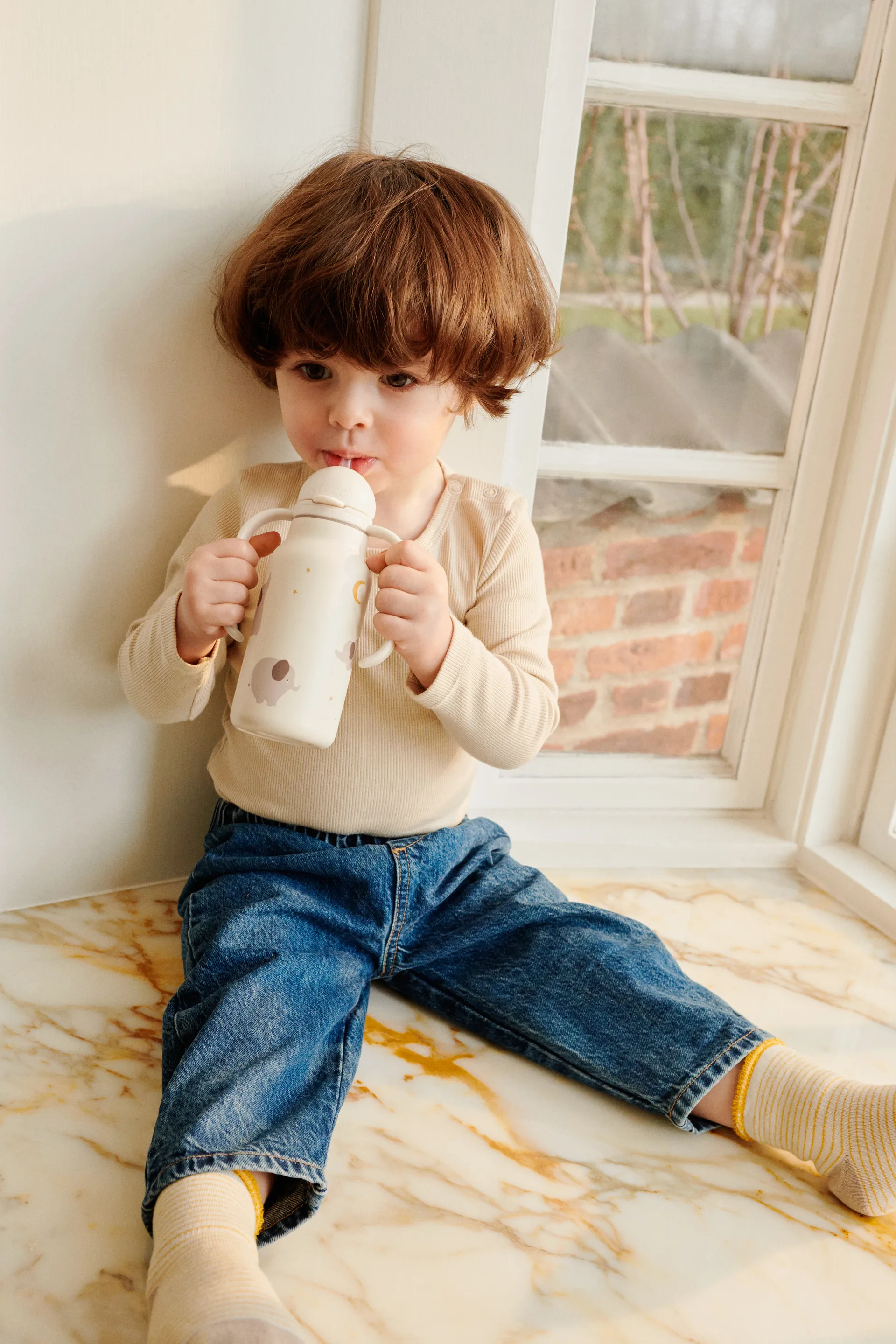 Gourde Kimmie 25 cl, Elephant-Creme de la creme Liewood