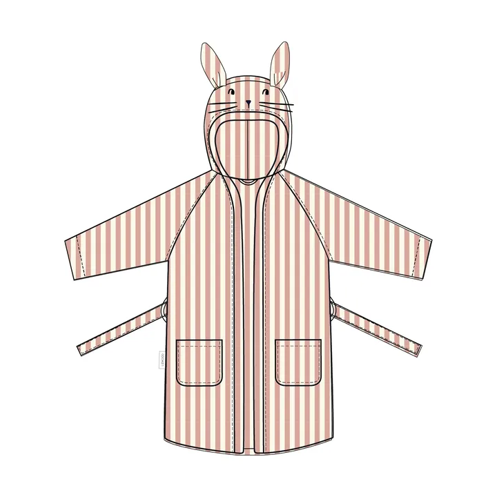 Peignoir Lily Coral Blush Creme de la Creme Stripe - 1-2 ans - Liewood