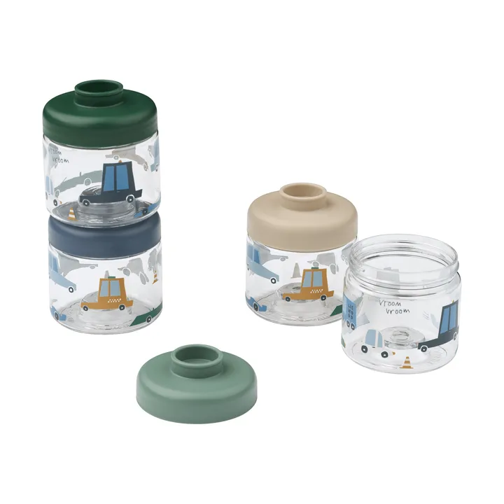Pots pour aliments bébé Dominique 100 ml, 4 pièces - Cars-Sandy - Liewood