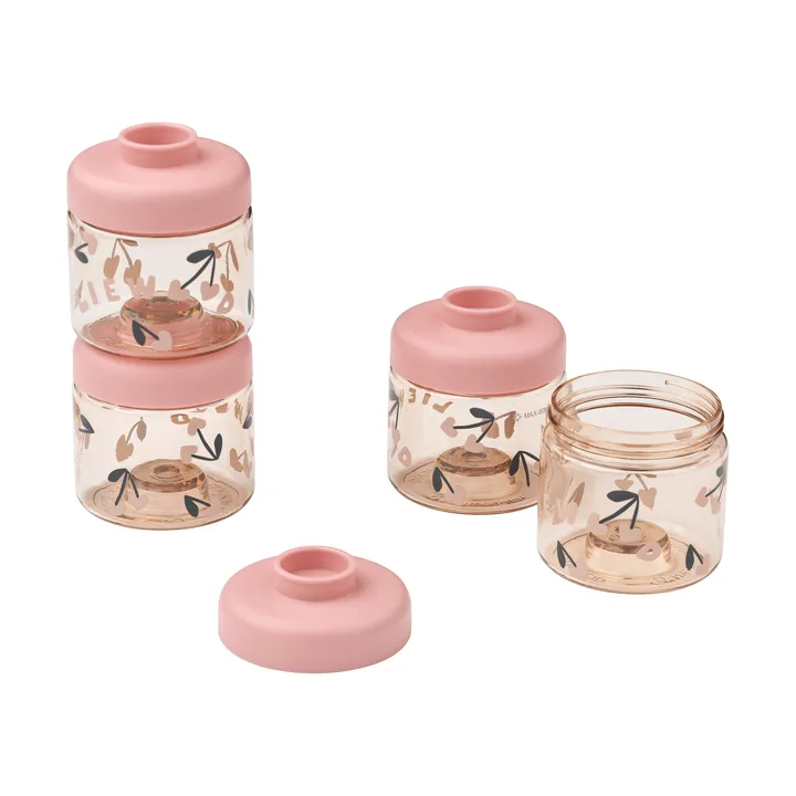Pots pour aliments bébé Dominique 100 ml, 4 pièces - Cherry heart-Rosey - Liewood