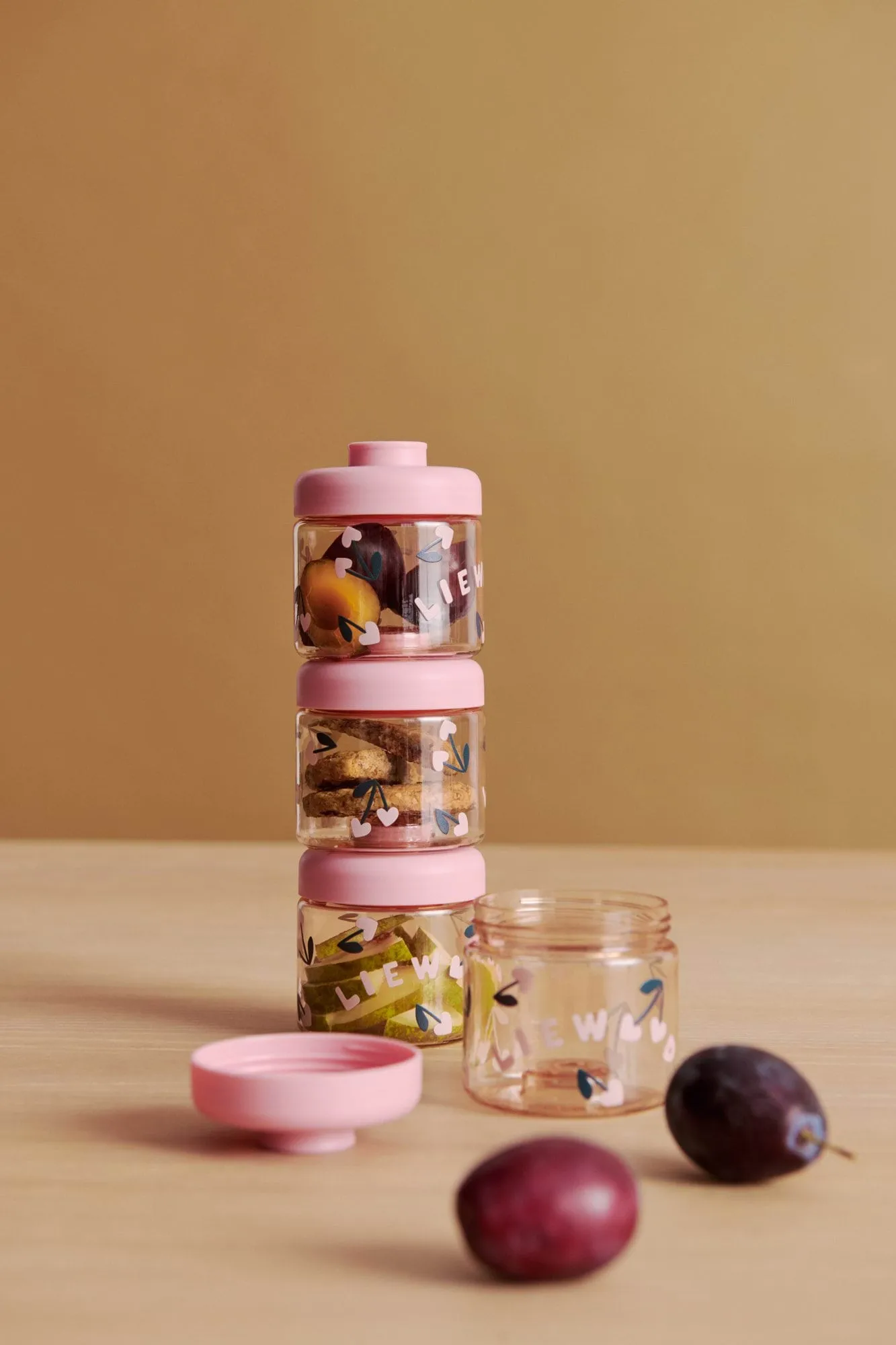 Pots pour aliments bébé Dominique 100 ml, 4 pièces, Cherry heart-Rosey Liewood