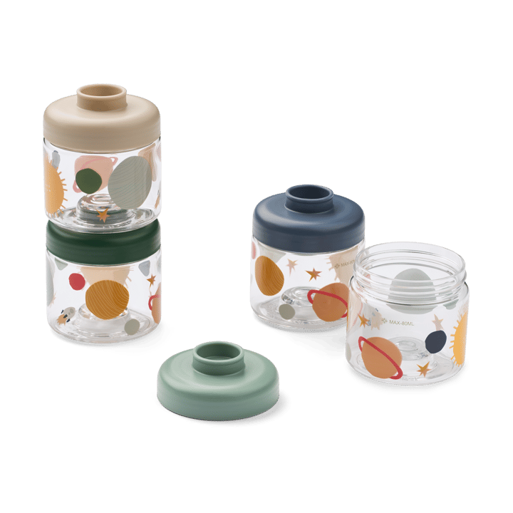 Pots pour aliments bébé Dominique 100 ml, 4 pièces - Universe-Classic navy - Liewood