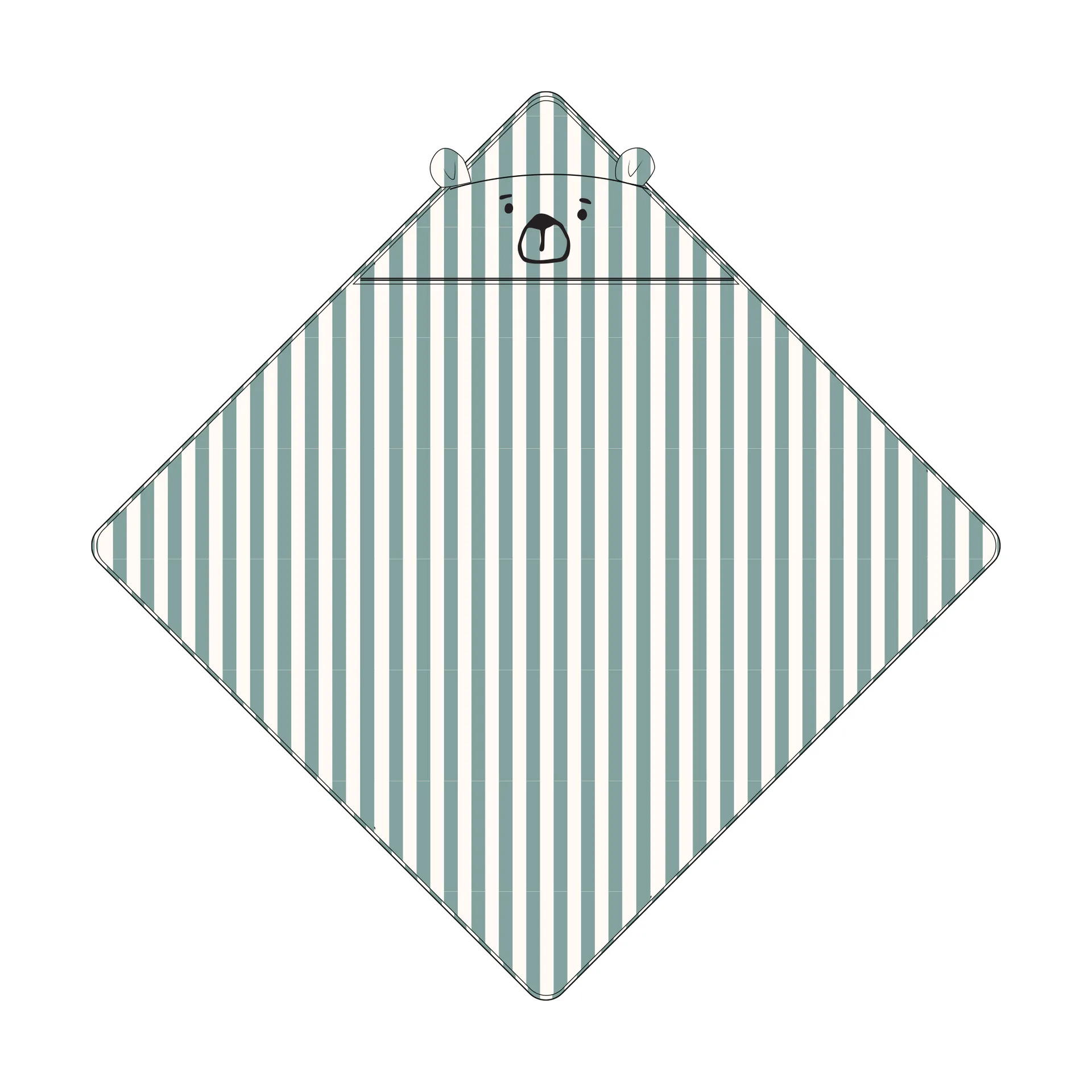 Serviette avec capuche Albert 70x70 cm, Peppermint-creme de la creme Liewood